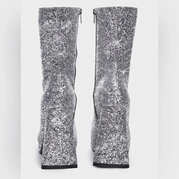 Silver Sparkling Heeled Boots! 🤩 - Picture 4 of 7